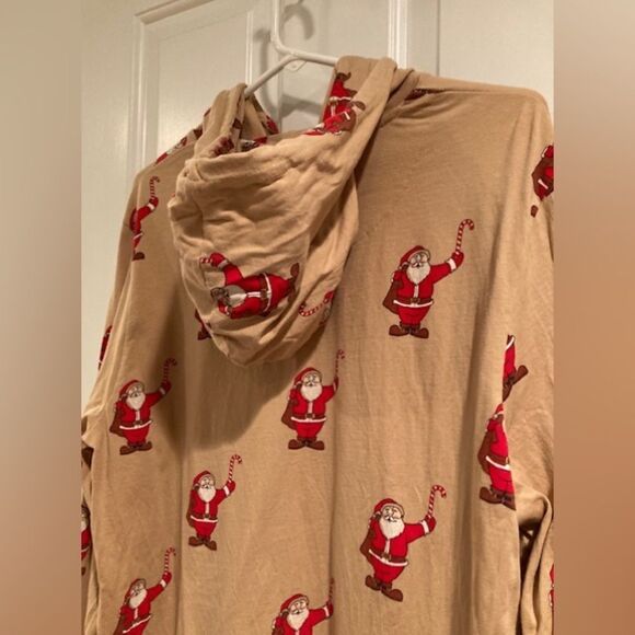 Men’s Denim & Flower Ricky Singh Santa All-Over Pattern Hooded Long Sleeve - Picture 2 of 8